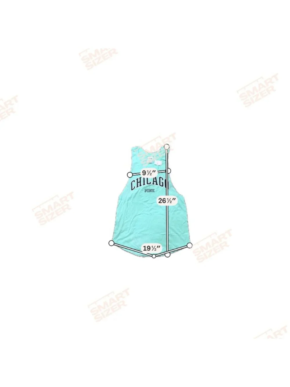 Victoria Secret Pink Chicago Muscle Tank Top XS Mint Green Racerback 100% Cotton - Picture 5 of 8